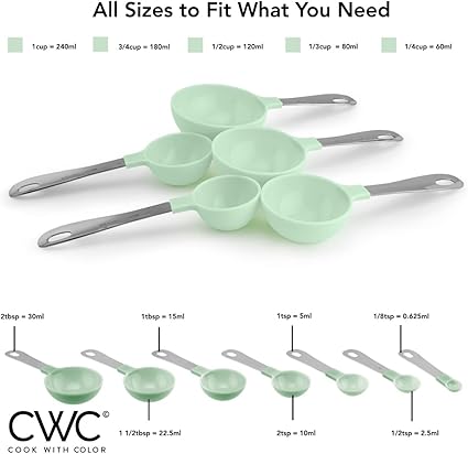 COOK WITH COLOR Measuring Cups Set and Measuring Spoon Set - Image 4
