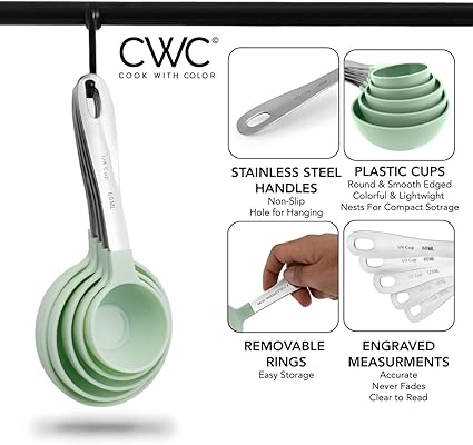 COOK WITH COLOR Measuring Cups Set and Measuring Spoon Set - Image 3