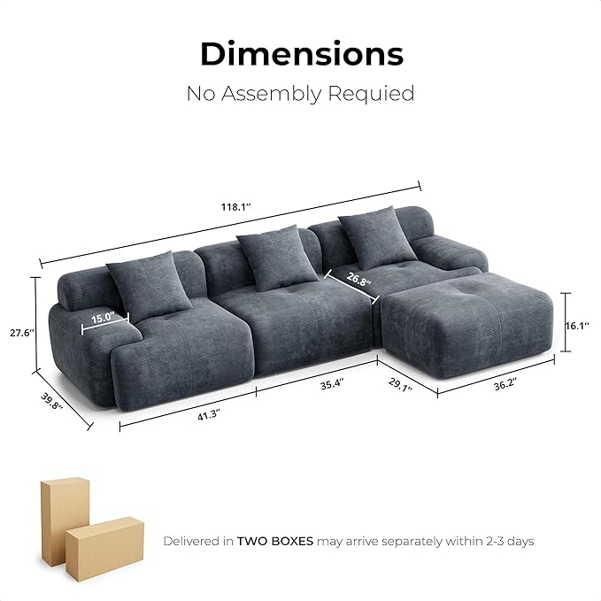 Shaped Modular Sectional Sofa - Image 2