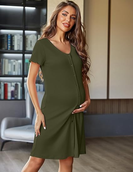 Ekouaer 3 Pack Women's Button Down Nightgowns Short - Image 3