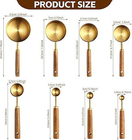 Gold Measuring Cups and Spoons Set - Image 2