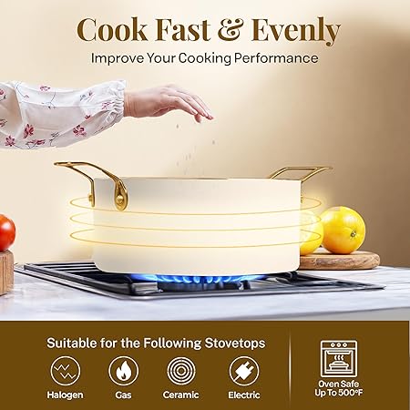 Gotham Steel 15 Pc Ceramic Pots and Pans Set Non Stick - Image 5