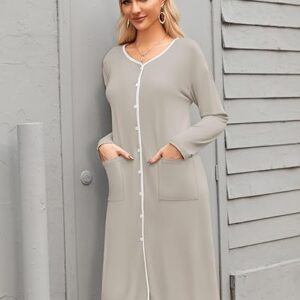 Ekouaer Nightgowns for Women Button Down Sleepshirt