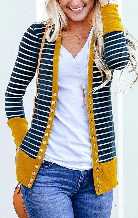 Women's Button Down Cardigan Long Sleeve Tops Shirts - Image 3