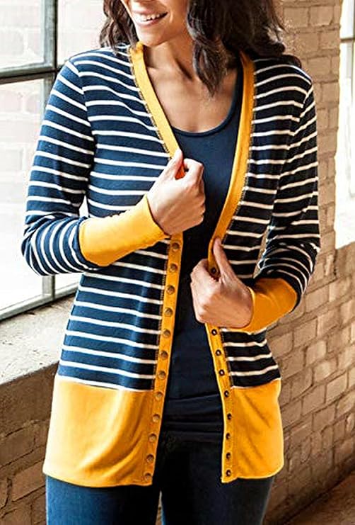 Women's Button Down Cardigan Long Sleeve Tops Shirts - Image 2