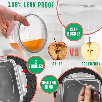 RockBerry 50 Pcs Large Food Storage Containers with Lids Airtight - Image 4