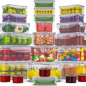 RockBerry 50 Pcs Large Food Storage Containers with Lids Airtight