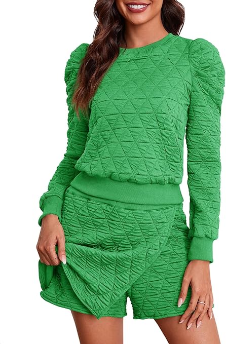 Fisoew Women's 2 Piece Lounge Wear Set Long Sleeve